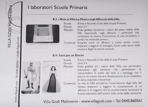 Presentazione della Nuova Iniziativa di School Educational di Villa Godi Malinverni - laboratori scuola primaria 2