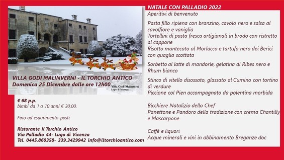 Natale con Palladio 2022 - Villa Godi Malinverni - natale 2022